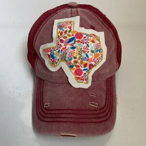 Southern Junkie Texas Floral Trucker Hat with distressed bill